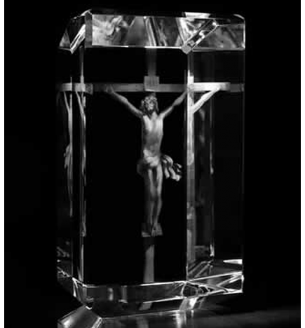 3D skleněný dárek | Ježíš na kříži luxusní edice