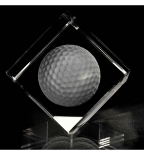 3D skleněný fotodárek | golfový míček